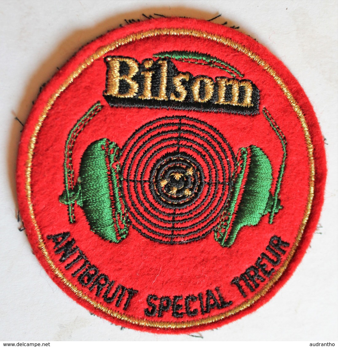 écusson Rare Brodé Marque Bilson Casque Antibruit Spécial Tireur Tir Sportif - Ecussons Tissu