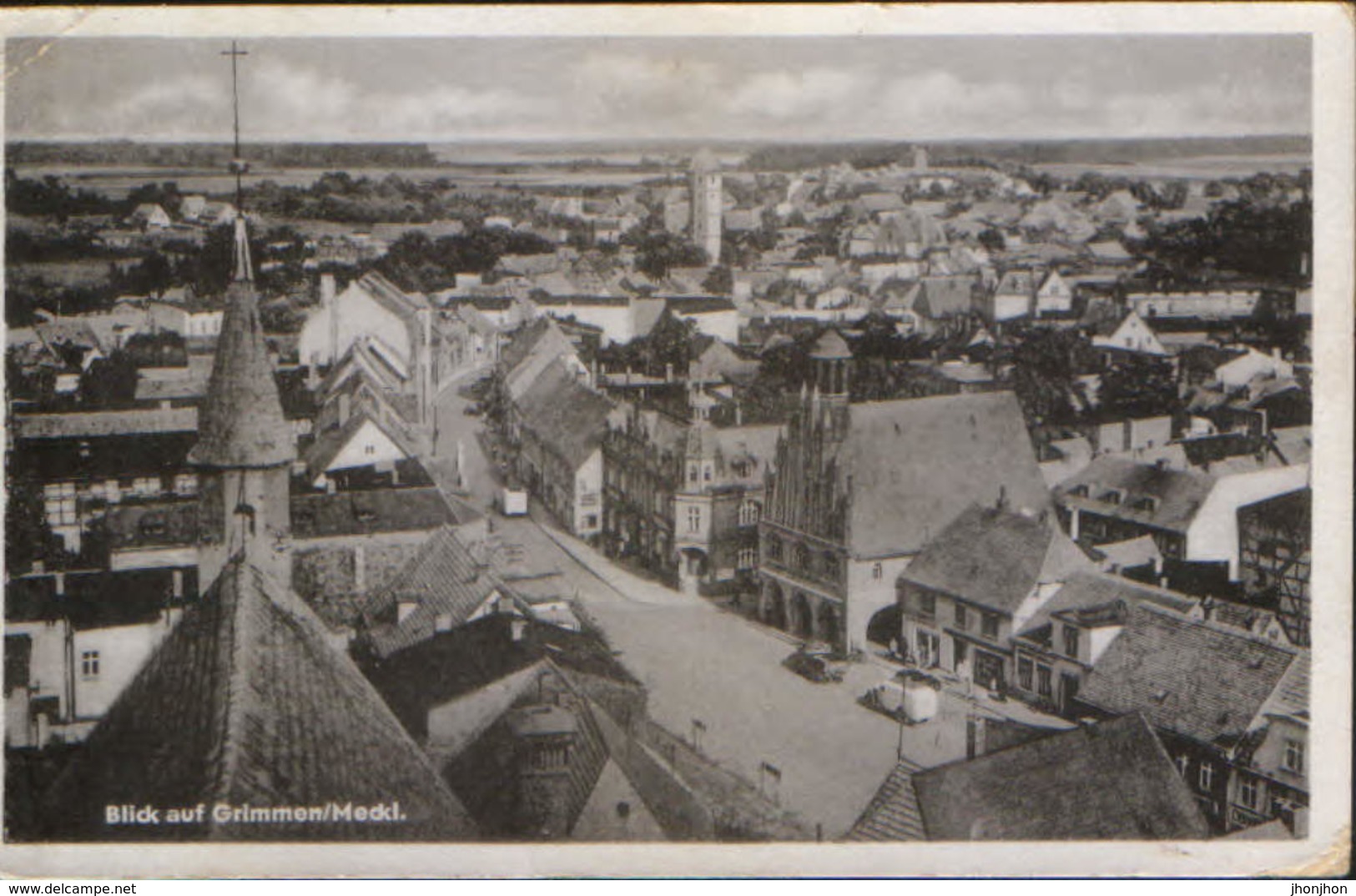 Germany - Postcard Circulated In 1956 - View From Grimmen - 2/scans - Grimmen