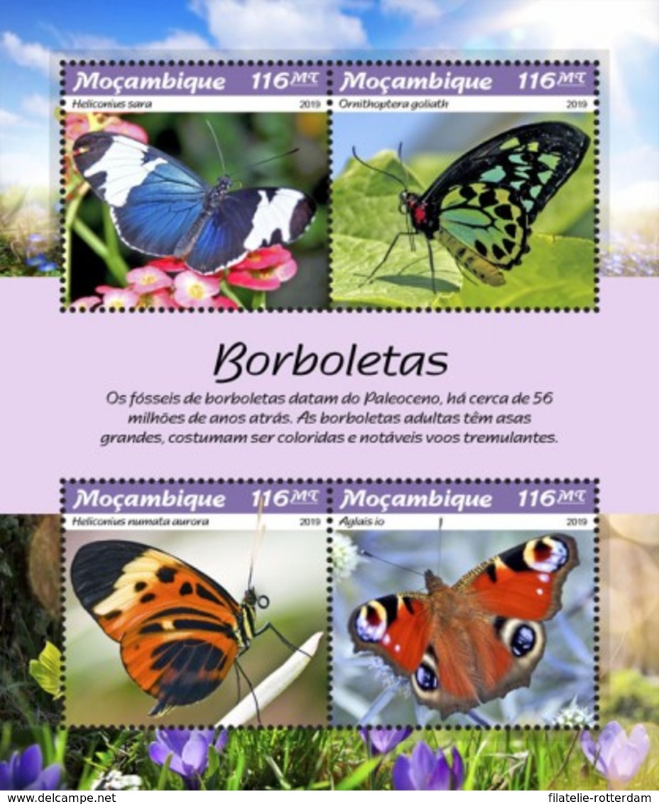 Mozambique - Postfris / MNH - Sheet Vlinders 2019 - Mozambique