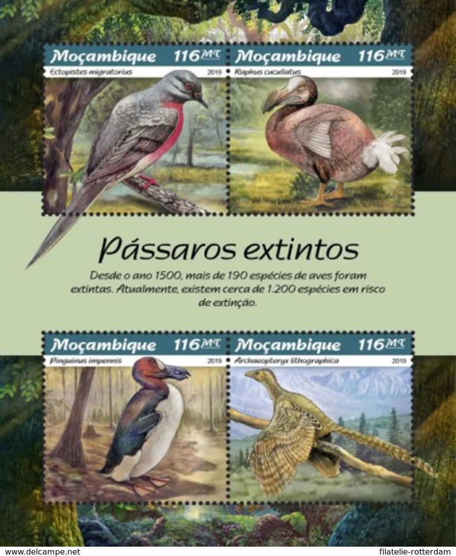 Mozambique - Postfris / MNH - Sheet Uitgestorven Vogels 2019 - Mozambique