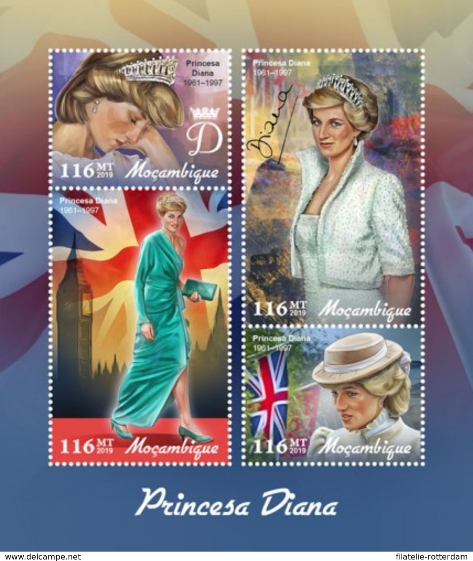 Mozambique - Postfris / MNH - Sheet Prinses Diana 2019 - Mozambique