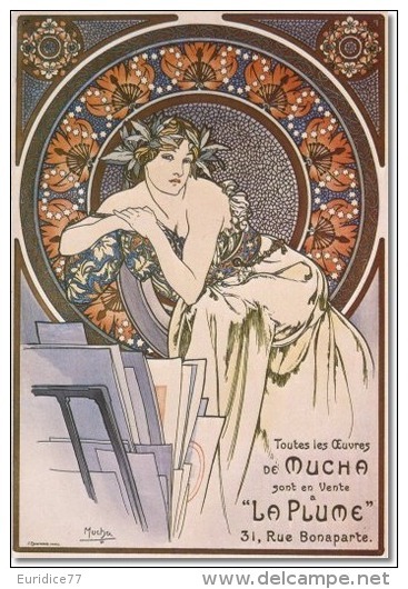 Alphonse Mucha Toutes Les Oeuvres De Mucha, 1898 Advertising Postcard : Size 15x10 Cm. Aprox. - Publicidad