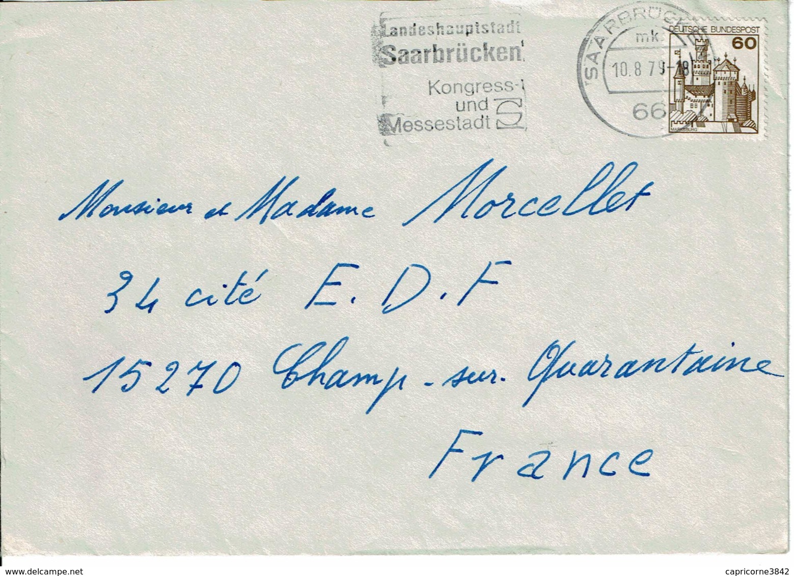 1979 - Lettre De SAARBRÜCKEN Pour La France - Obl. "Saarbrücken Ville De Congrès Et De Foires" - Tp Yvert N° 765 - Franking Machines (EMA)