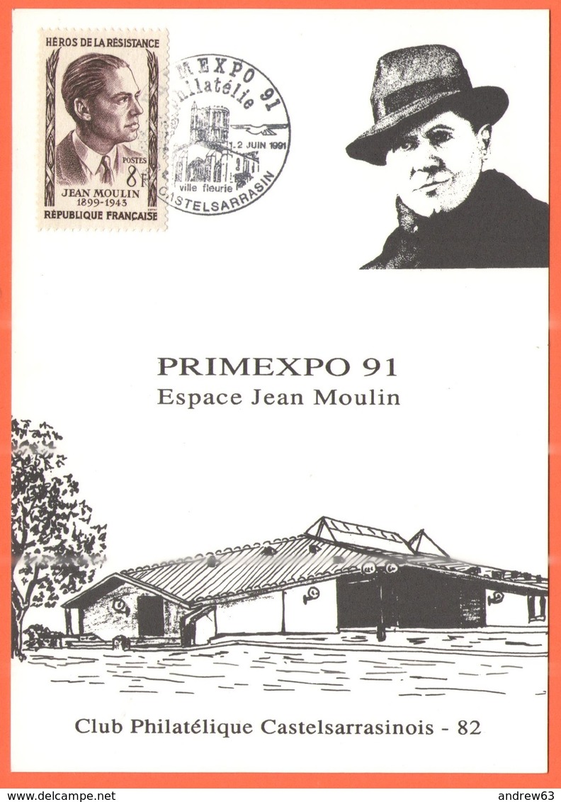 FRANCIA - France - 1991 - 8F Jean Moulin + 2,10 Marianne Du Bicentenaire (timbre Au Dos) + Spécial Cachet Castelsarrasin - Storia Postale