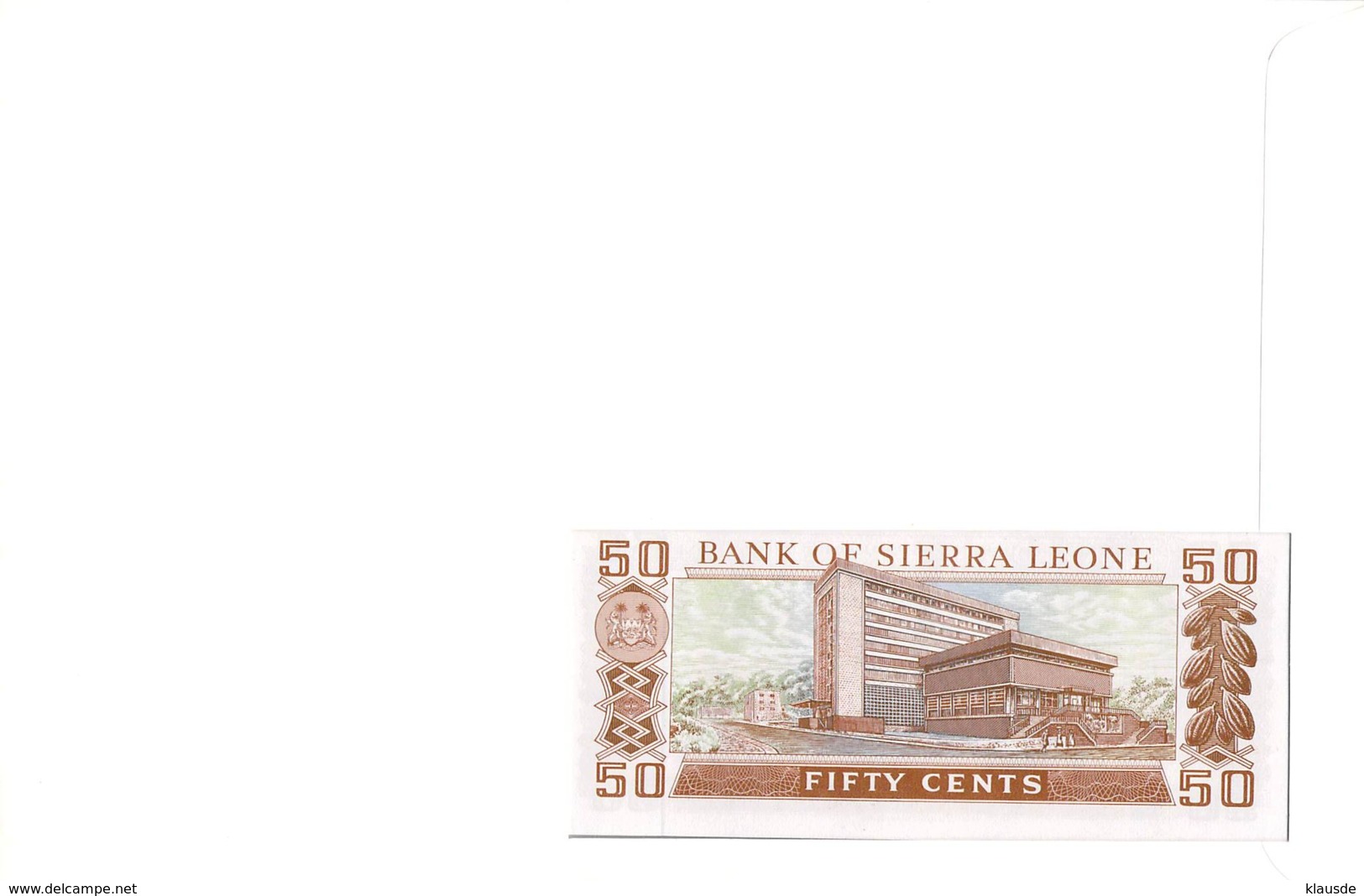FDC Mit Geldschein 50 Cents Bankfrisch & Block 1984 Sierra Leone - Sierra Leone