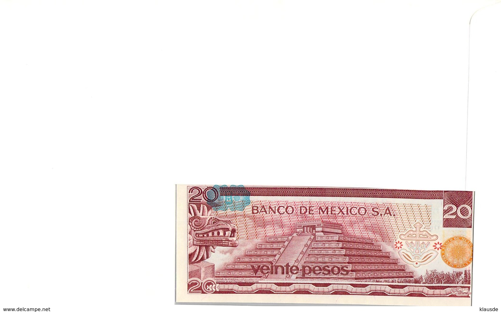 FDC Mit Geldschein 20 Pesos Bankfrisch 1977 & Block Mexico - México