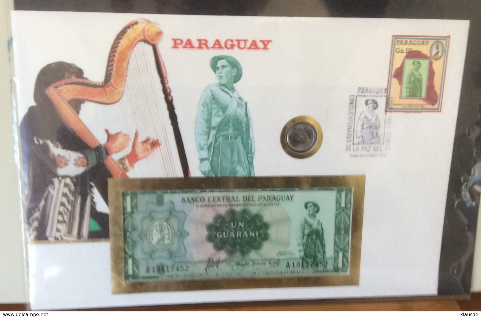 FDC Mit Geldschein 1 Guarani Bankfrisch &  Münze  Paraquay - Paraguay