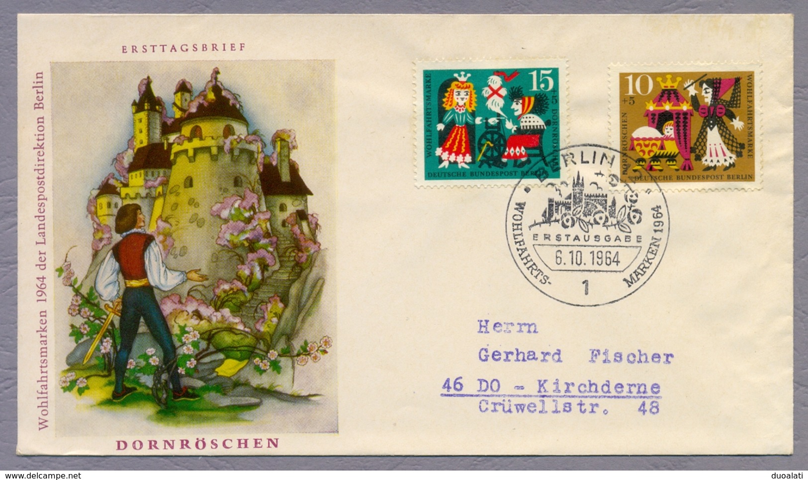 Germany Berlin 1964 2 X FDC Brüder Grimm Brothers Grimm Fairy Tales Märchen - Fairy Tales, Popular Stories & Legends