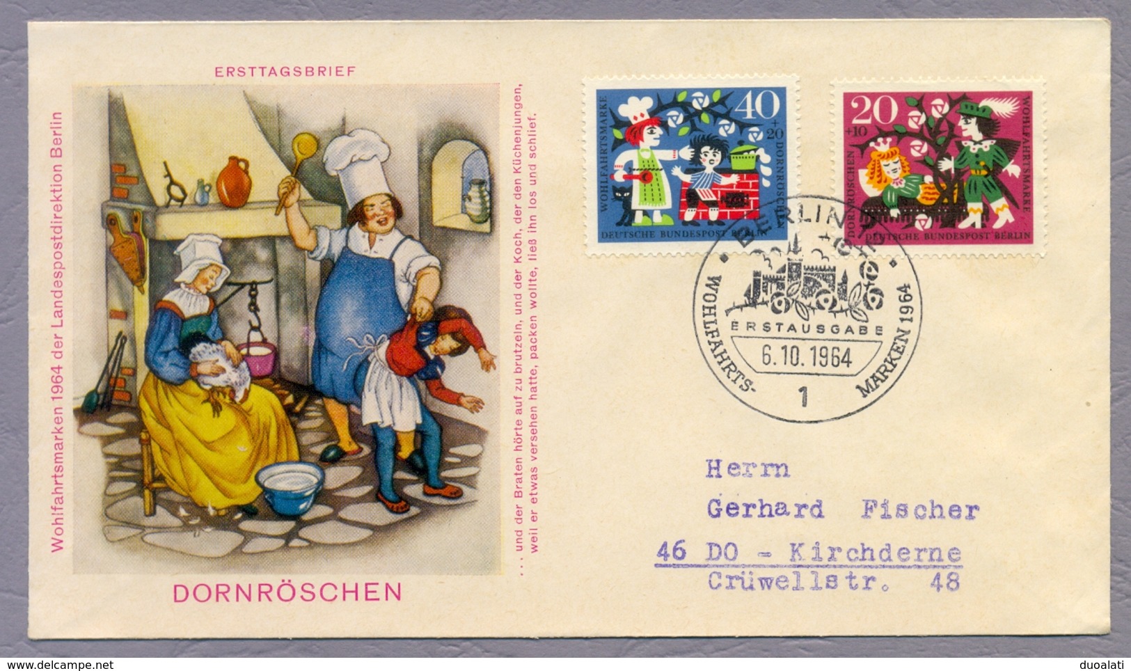 Germany Berlin 1964 2 X FDC Brüder Grimm Brothers Grimm Fairy Tales Märchen - Fairy Tales, Popular Stories & Legends