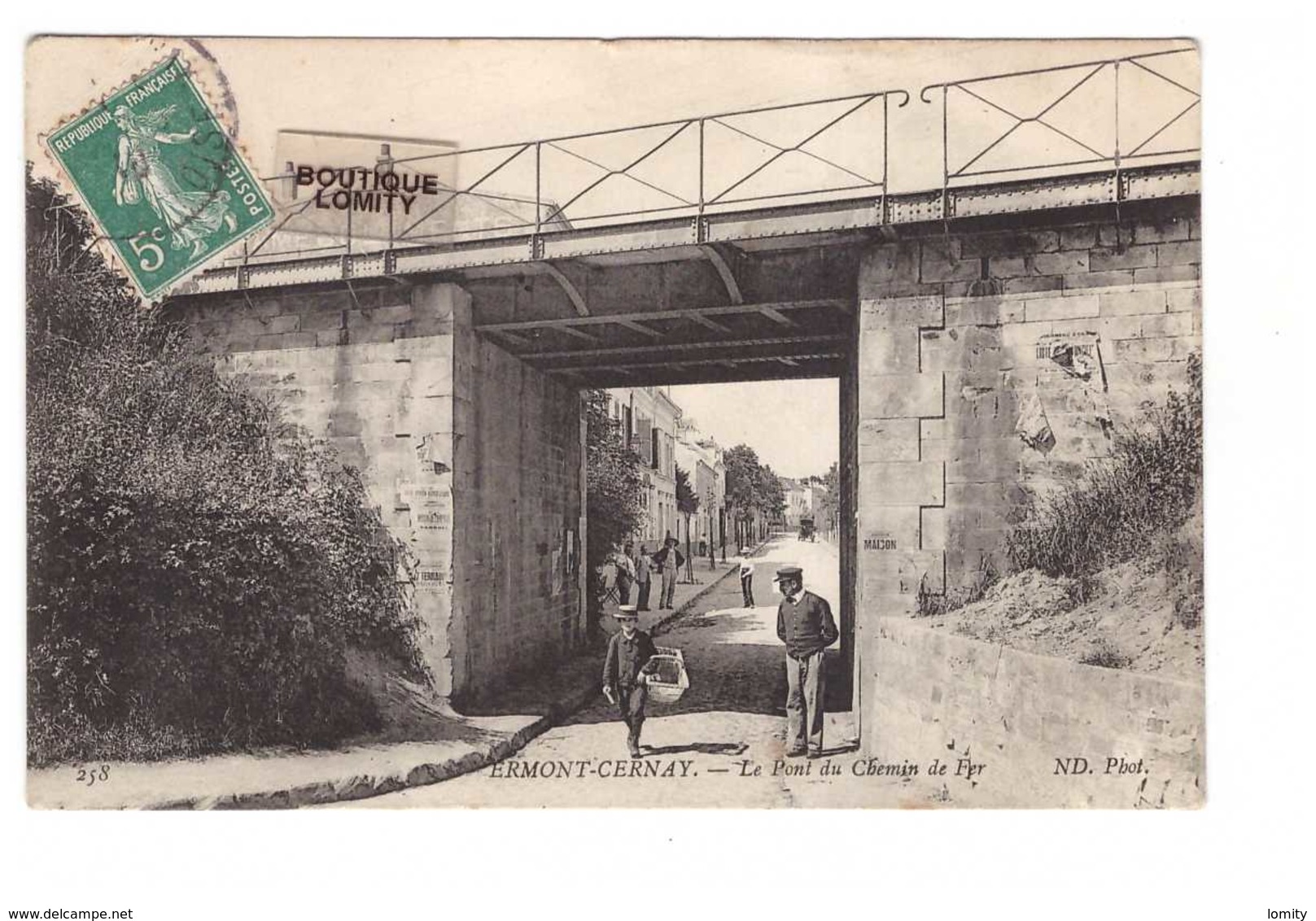 95 Ermont Cernay Le Pont Du Chemin De Fer Cpa Carte Animée - Autres & Non Classés