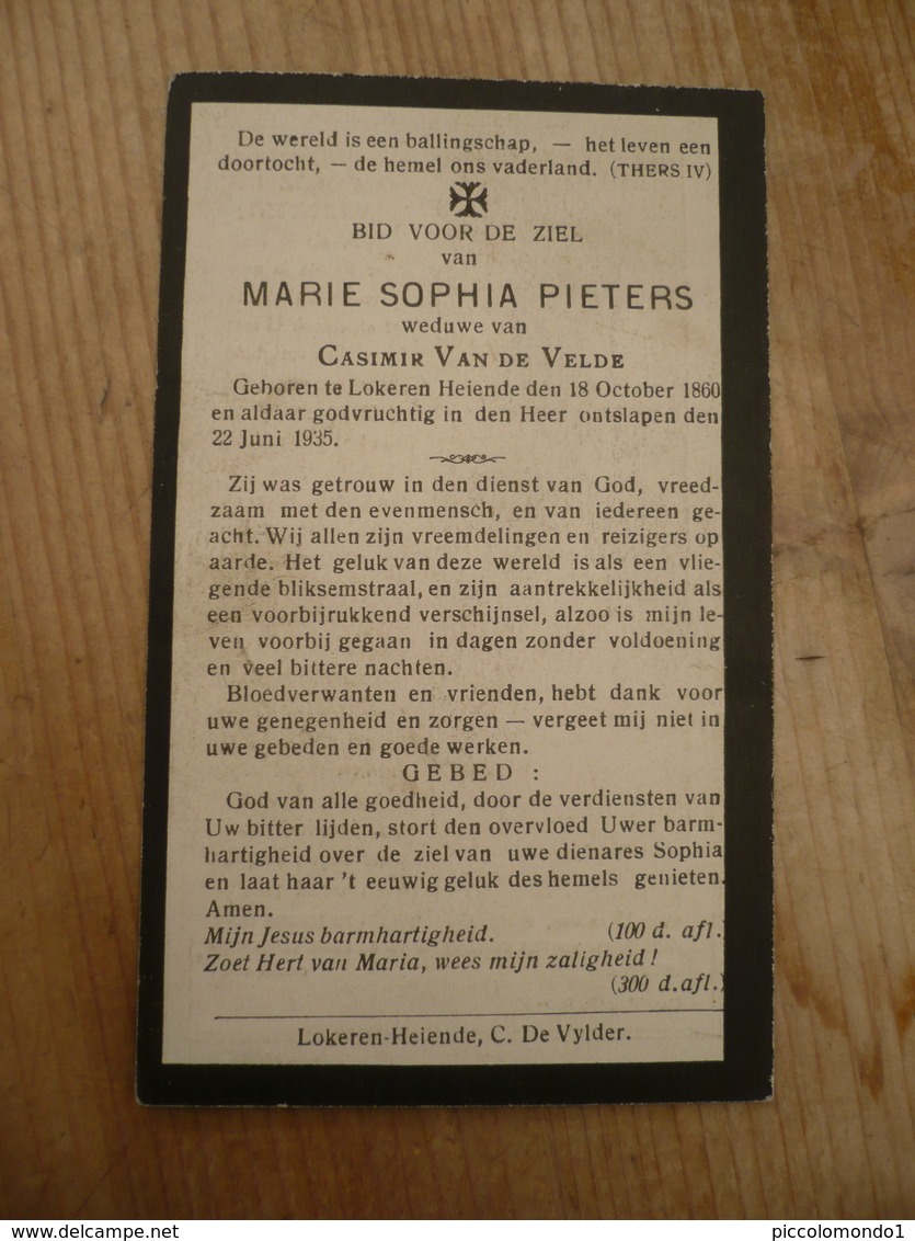 Lokeren Heiende Marie Pieters 1860 1935 - Images Religieuses