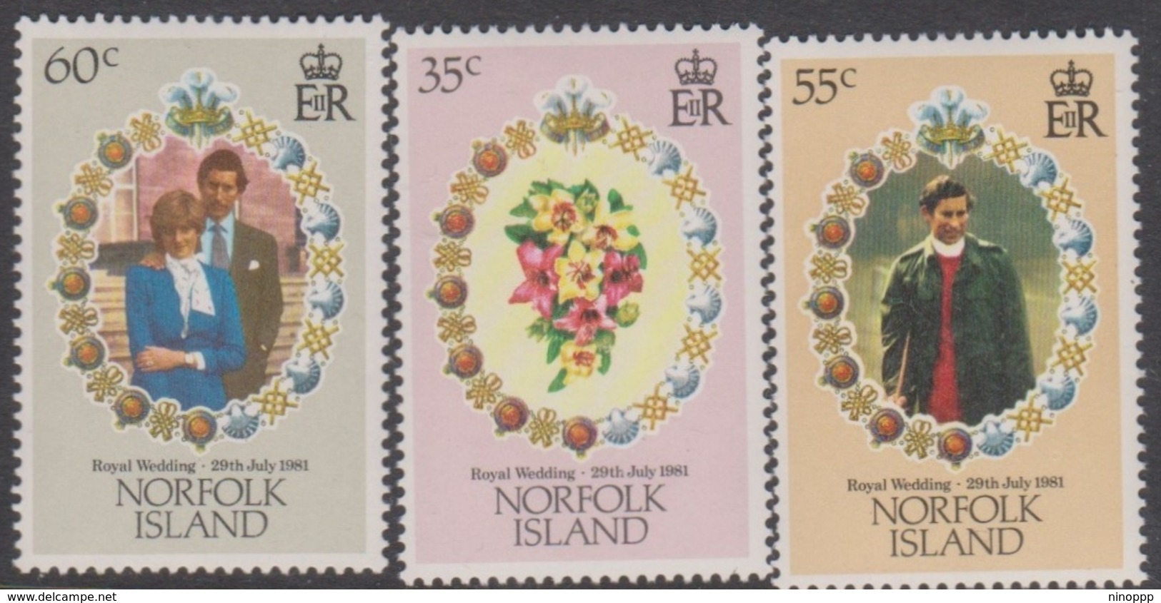 Norfolk Island ASC 261-263 1981 Royal Wedding, Mint Never Hinged - Ile Norfolk