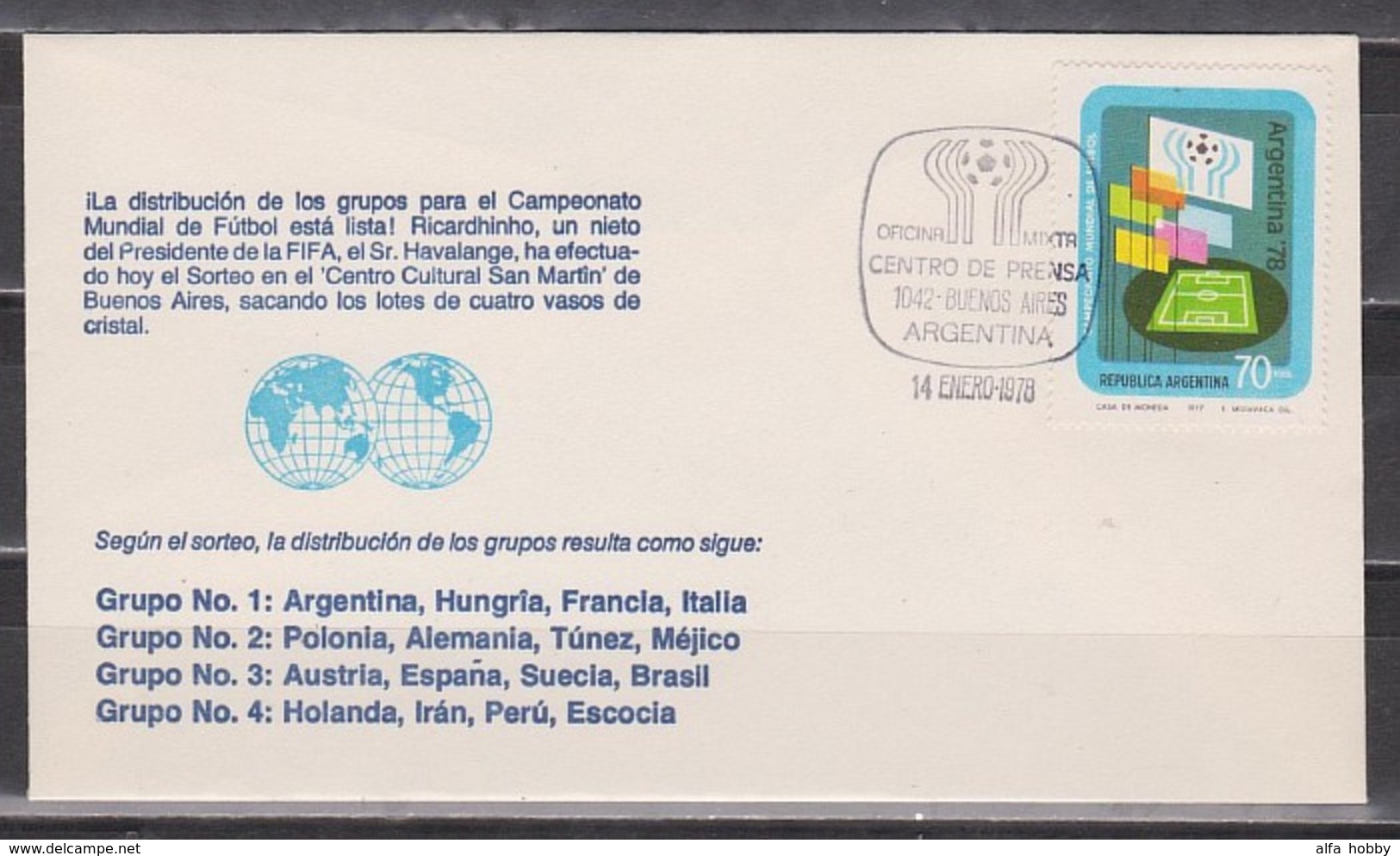 Argentina, World Cup 1978, Groups, Cover - 1978 – Argentine