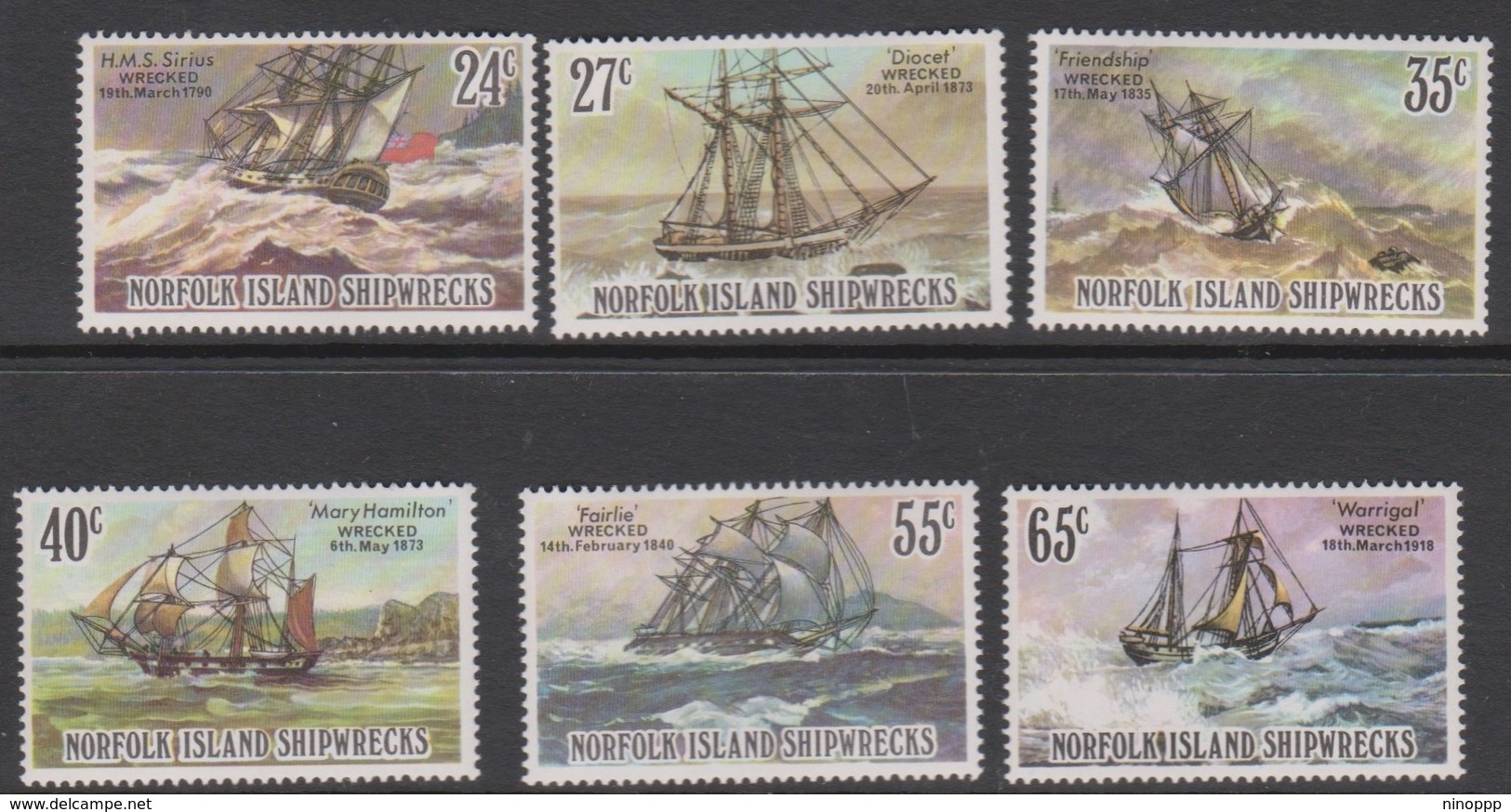 Norfolk Island ASC 286-291 1982 Shipwrecks, Mint Never Hinged - Norfolk Island