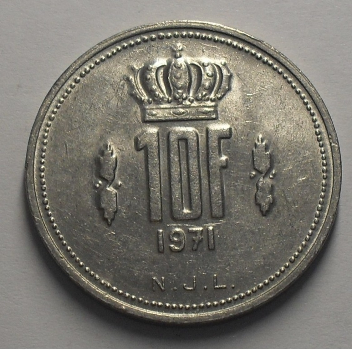 1971 - Luxembourg - 10 FRANCS, N.J.L., Jean, KM 57 - Luxembourg