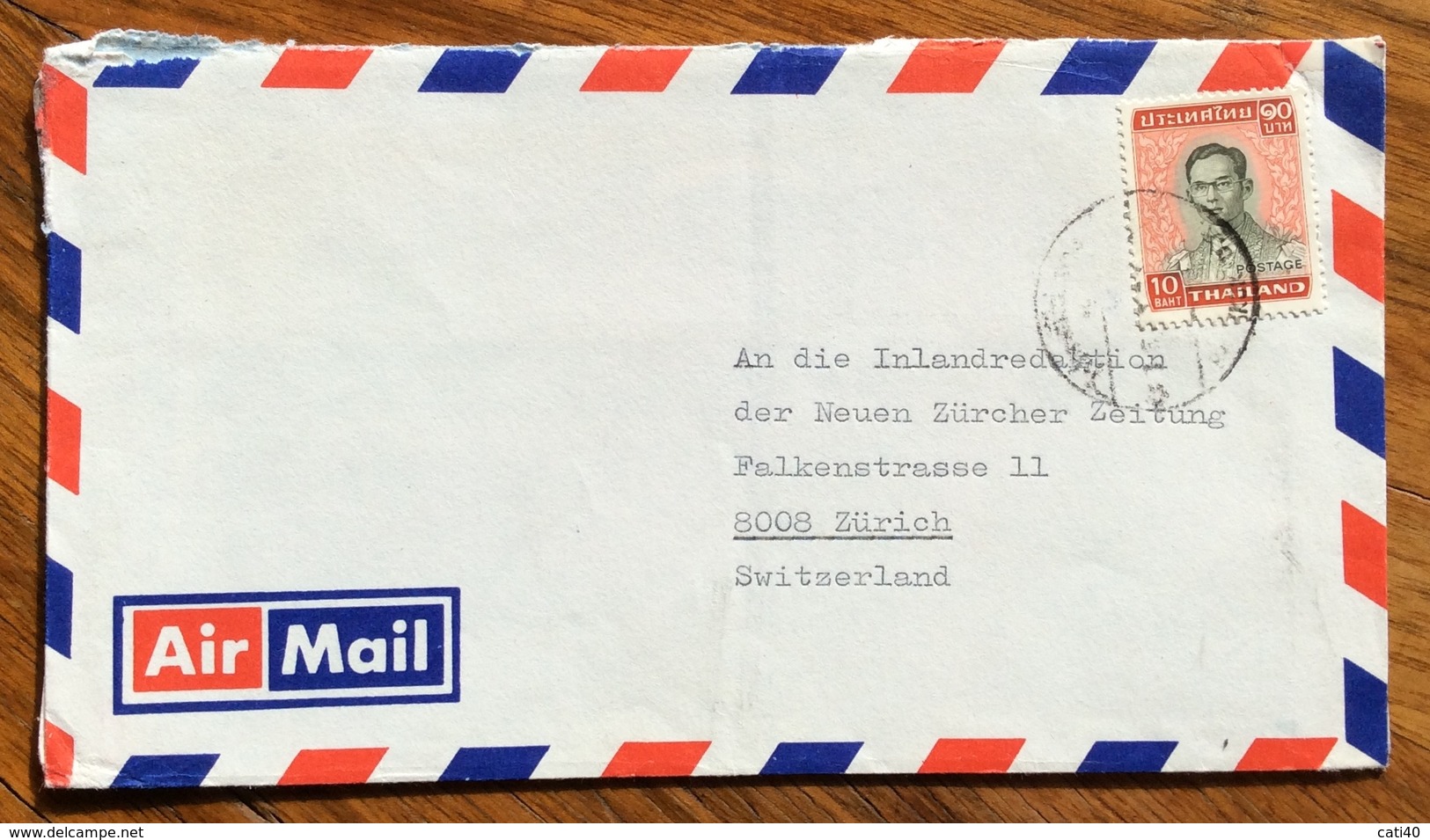 THAILANDIA   ENVELOPE  AIR MAIL FRON CHIANG MAI  TO ZURIGO SVIZZERA SUISSE - Tailandia