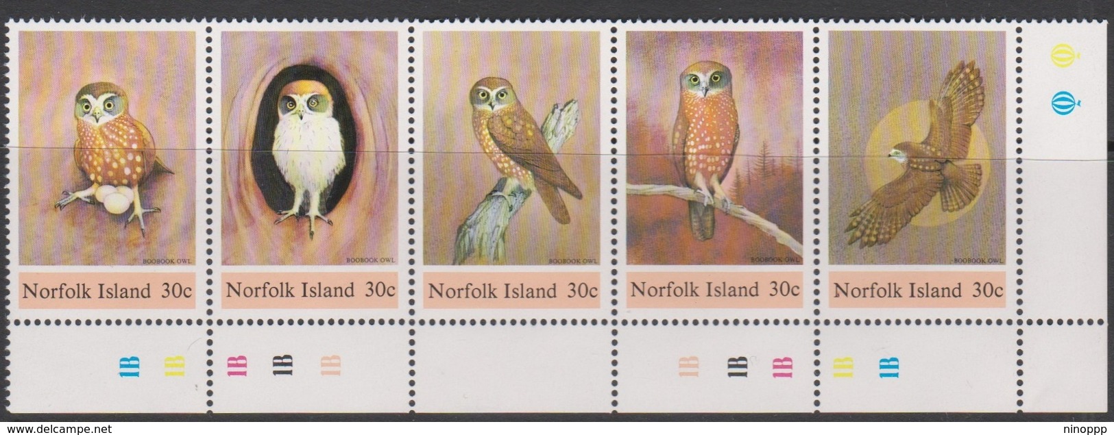 Norfolk Island ASC 336-340 1984 Boobook Owl, Mint Never Hinged - Norfolk Island