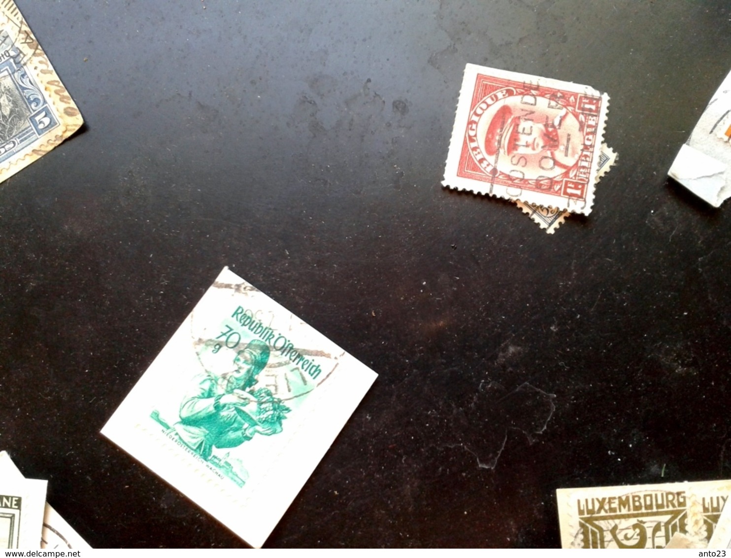 lot de timbres sur fragments Belgique France Congo belge et divers  oblitérée