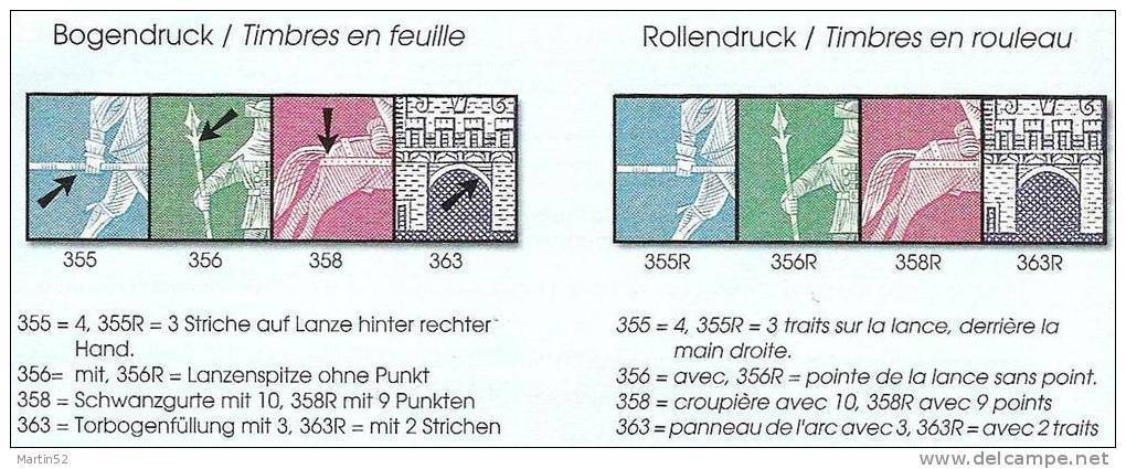 Schweiz Suisse 1964: Rollenmarken Leuchtstoff Rouleaux Coils Zu 355/363RL Mi 696/704Ry Yv 643/651 ** MNH (Zu CHF 12.00) - Rouleaux