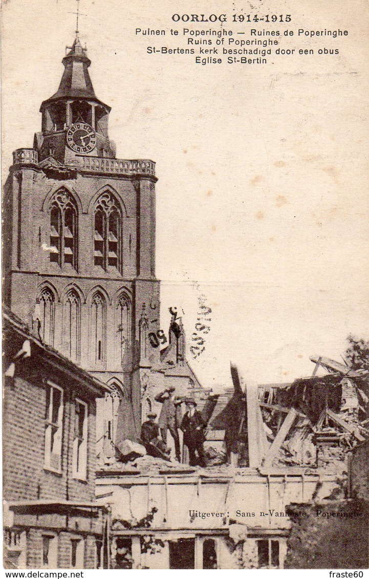 Ruines De Poperinge / Poperinghe - Eglise Saint Bertin (guerre 1914/1915) - Poperinge