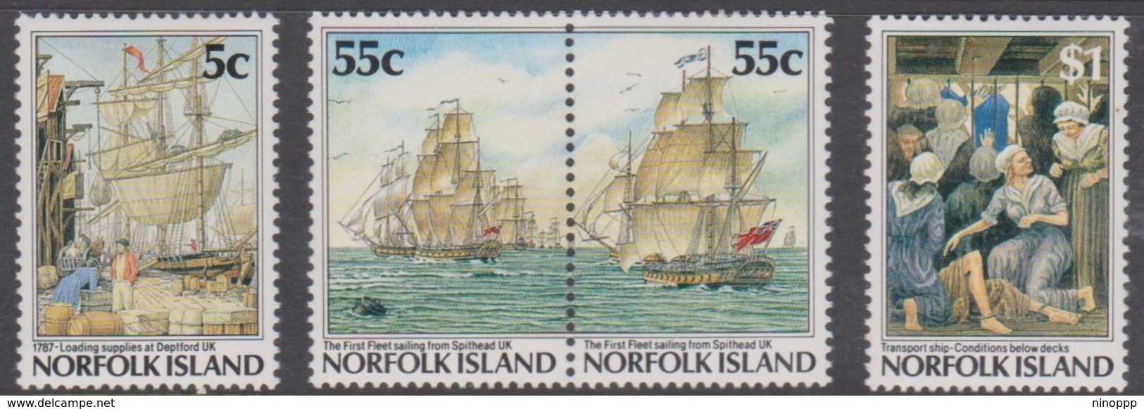 Norfolk Island ASC 406-409 1987 Bicentennial III, The First Fleet, Mint Never Hinged - Norfolk Island