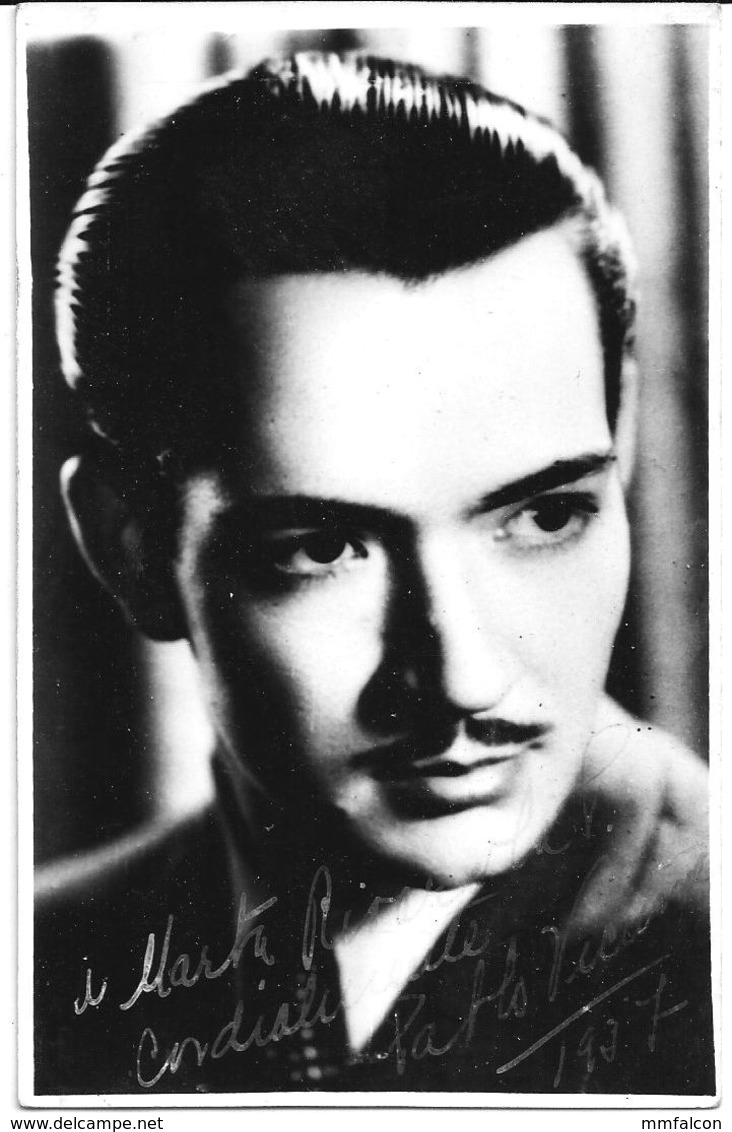 THEATER CINEMA - Chilean Actor PABLO VICUÑA Autograph Hand Signed Dedicacee Photo 1937 - Foto Dedicate