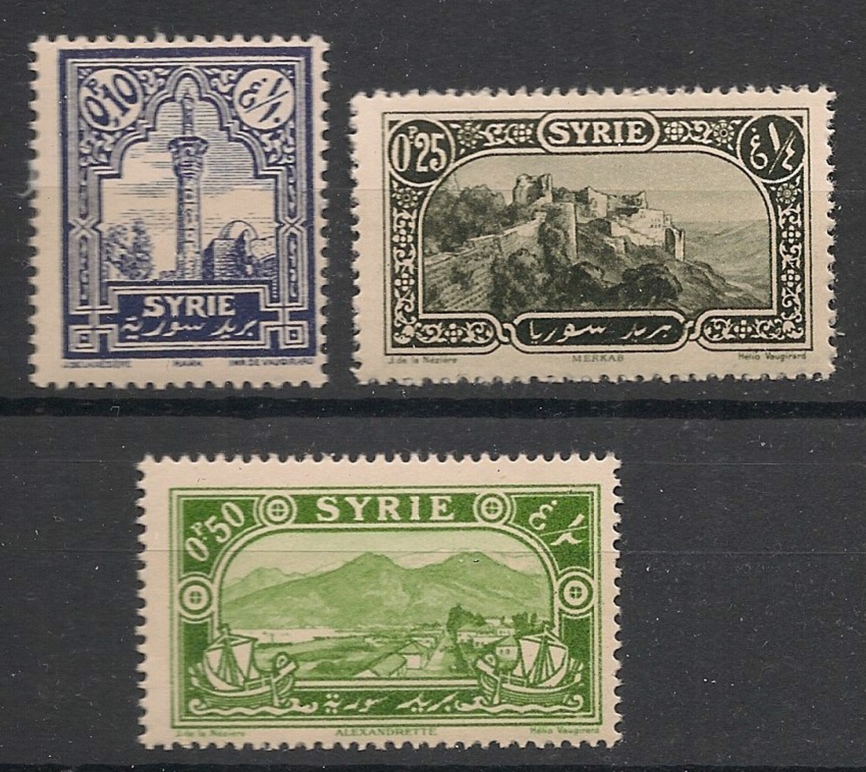 Syrie - 1925 - N°Yv. 154 - 155 - 156 - 3 Valeurs - Neuf Luxe ** / MNH / Postfrisch - Unused Stamps