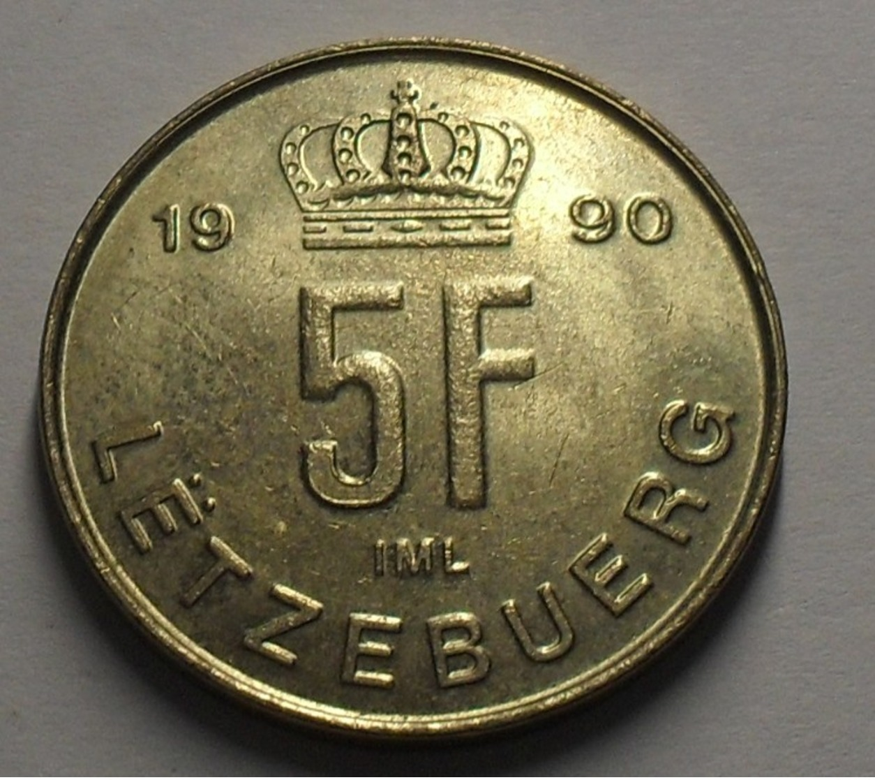 1990 - Luxembourg - 5 FRANCS, I M L, Jean, KM 60.5 - Luxembourg