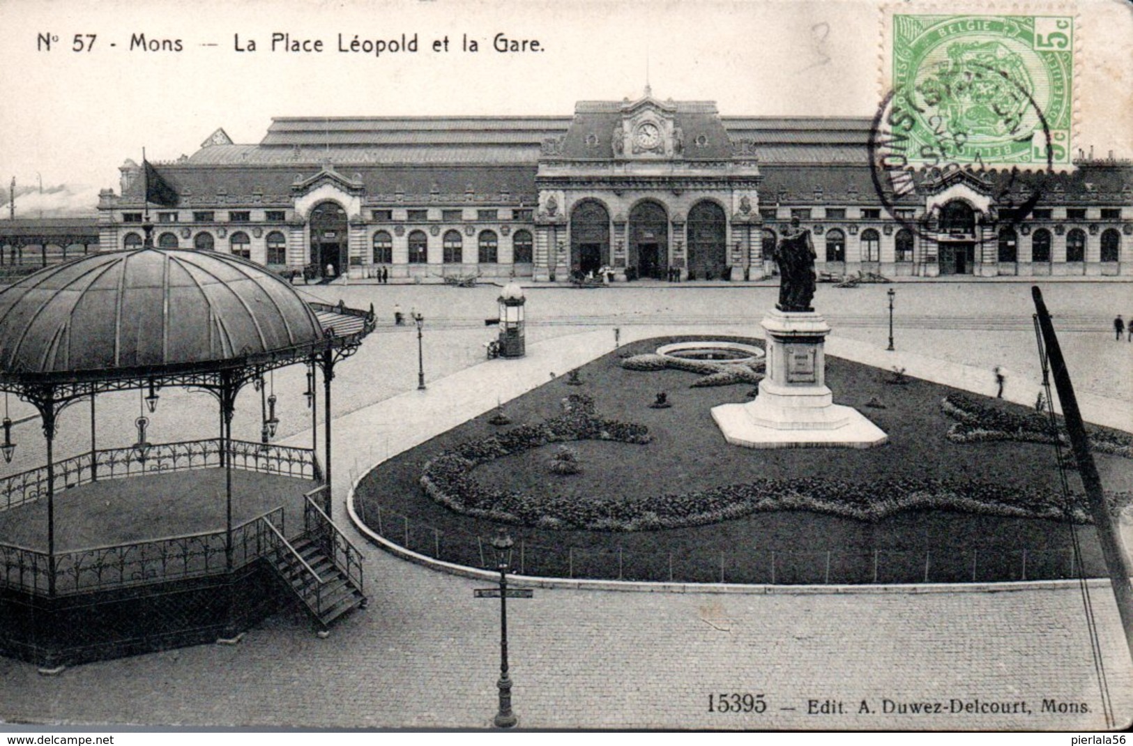 Mons - 57 La Place Léopold Et La Gare - Mons