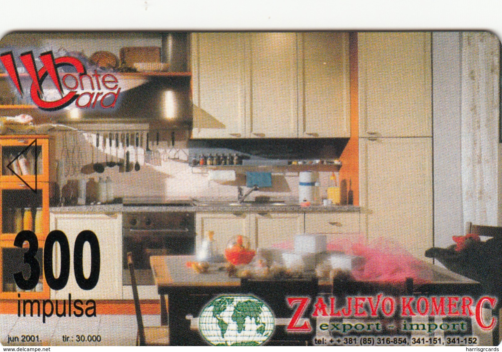 MONTENEGRO - Zaljevo Komerc, Aragasa Bar, Tirage 30000, 06/01, Sample No Chip And No CN - Montenegro