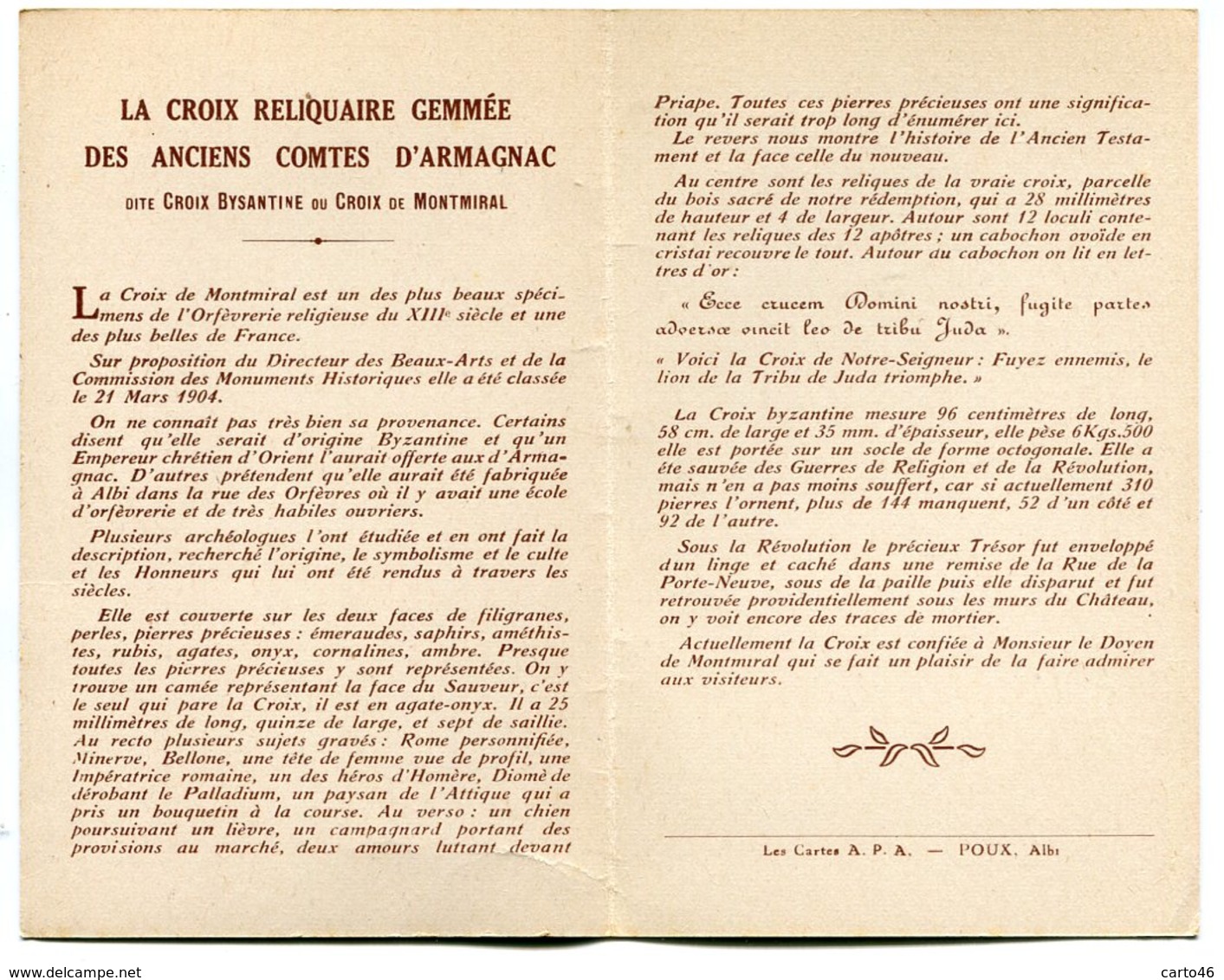 CASTELNAU-de-MONTMIRAIL - Croix Reliquaire De Montmiral - Voir Scan RV - Castelnau De Montmirail