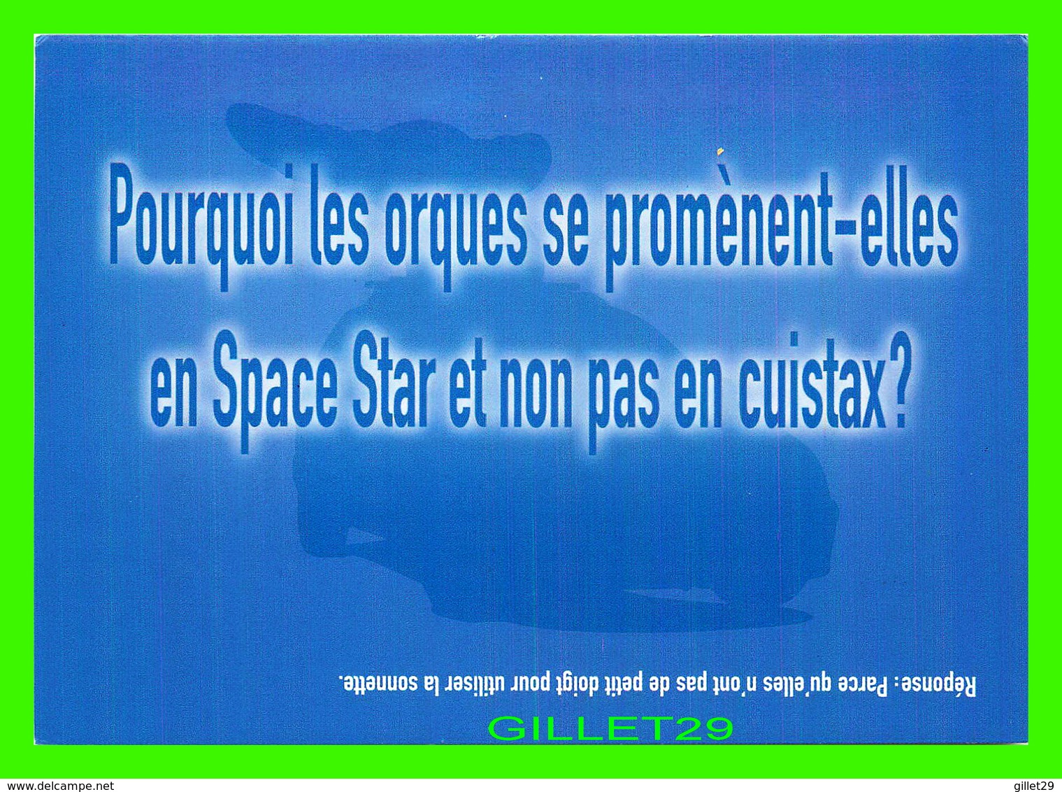 ADVERTISING - PUBLICITÉ - VOITURE MITSUBISHI MOTORS, SPACE STAR - POURQUOI LES ORQUES SE PROMÈNENT-ELLES EN SPACE STAR - - Publicité