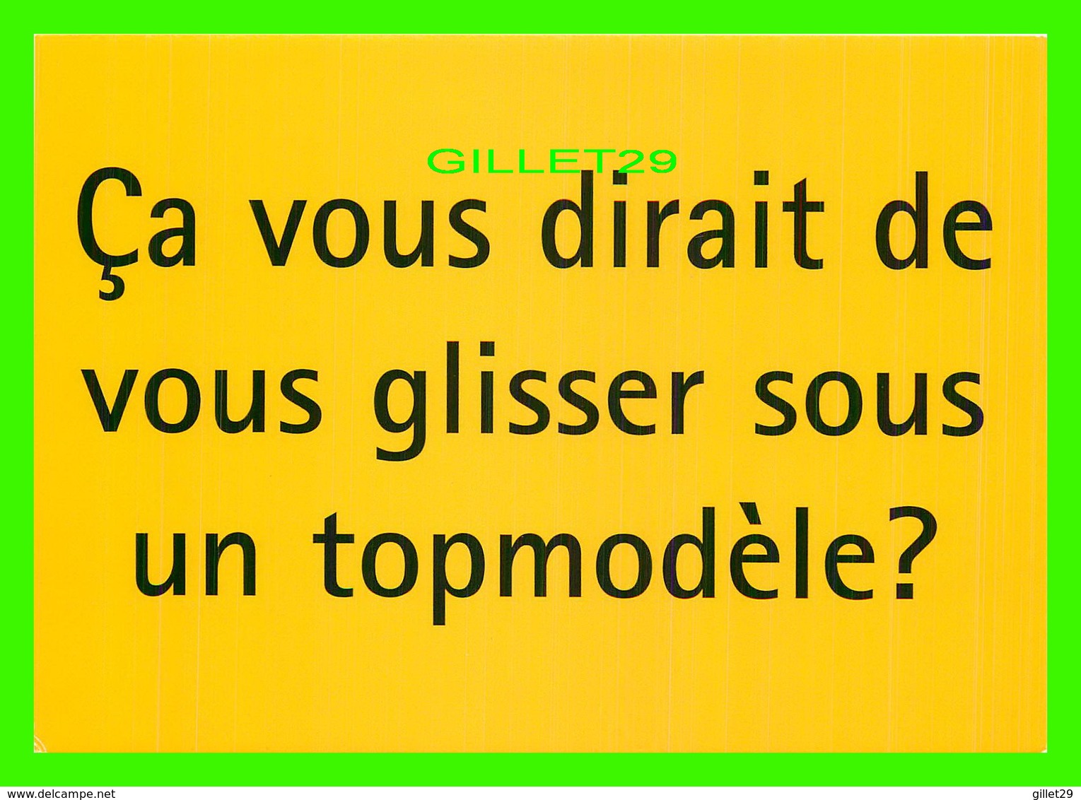 ADVERTISING - PUBLICITÉ - VOITURE RENAULT - ÇA VOUS DIRAIT DE VOUS GLISSER SOUS UN TOPMODÈLE ? - BOOMERANG - - Publicidad