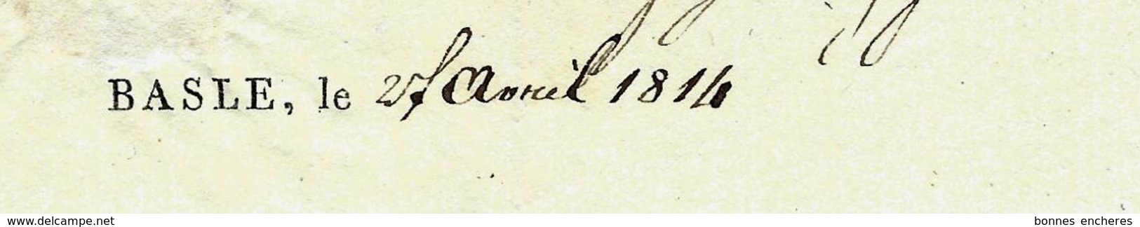 1814 LETTRE DE VOITURE EXPEDITION Benoit La Roche à  Basle Bâle Pour Maison Montenach à Frybourg Fribourg VOIR SCANS - 1800 – 1899