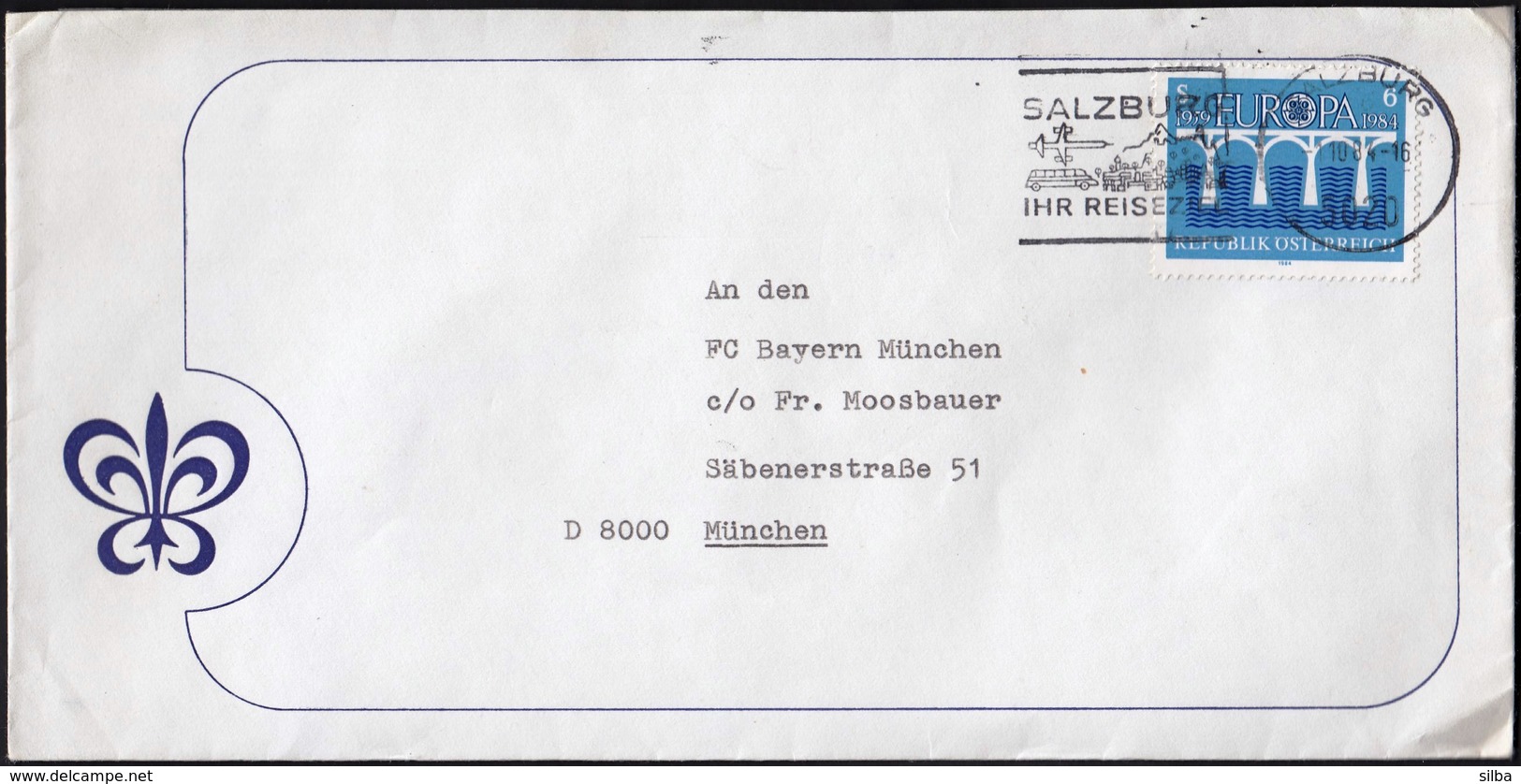 Austria Salzburg 1984 / Ihr Reiseziel, Tourism, Airplane, Bus / Machine Stamp / Europa CEPT - Bridges - Sonstige & Ohne Zuordnung