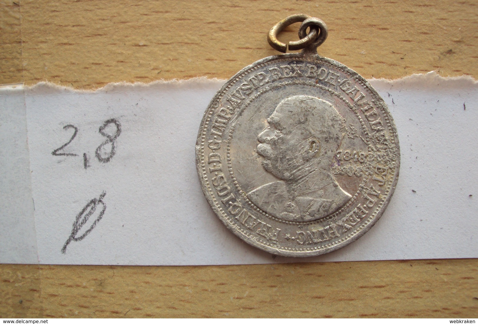 MEDAL FRANZ JOSEF I AUSTRIA MEDAGLIA VIRIBUS UNITIS 1848 1908  DIAMETRO CM. 2,8 GRAFFI - Altri & Non Classificati