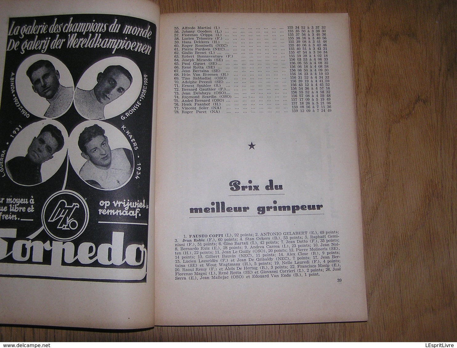 LE CYCLISME 9 ème Supplément 1952 Beving Van Laethem Course Cycliste Résultat Coureur Tour France Italie Belgique