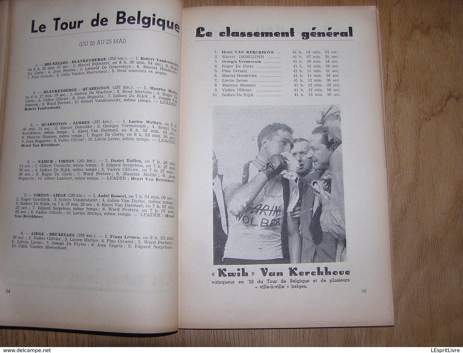 LE CYCLISME 9 ème Supplément 1952 Beving Van Laethem Course Cycliste Résultat Coureur Tour France Italie Belgique