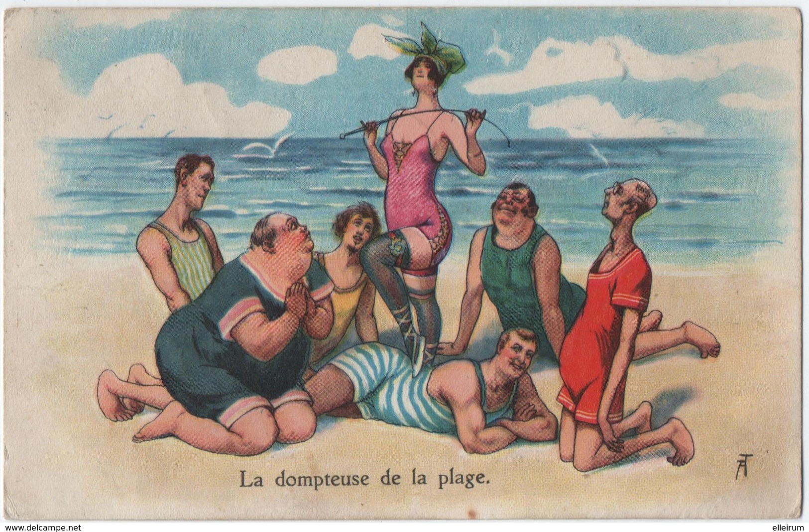 ILLUSTRATEUR ARTHUR THIELE. HUMOUR. LA DOMPTEUSE De La PLAGE. - Autres & Non Classés