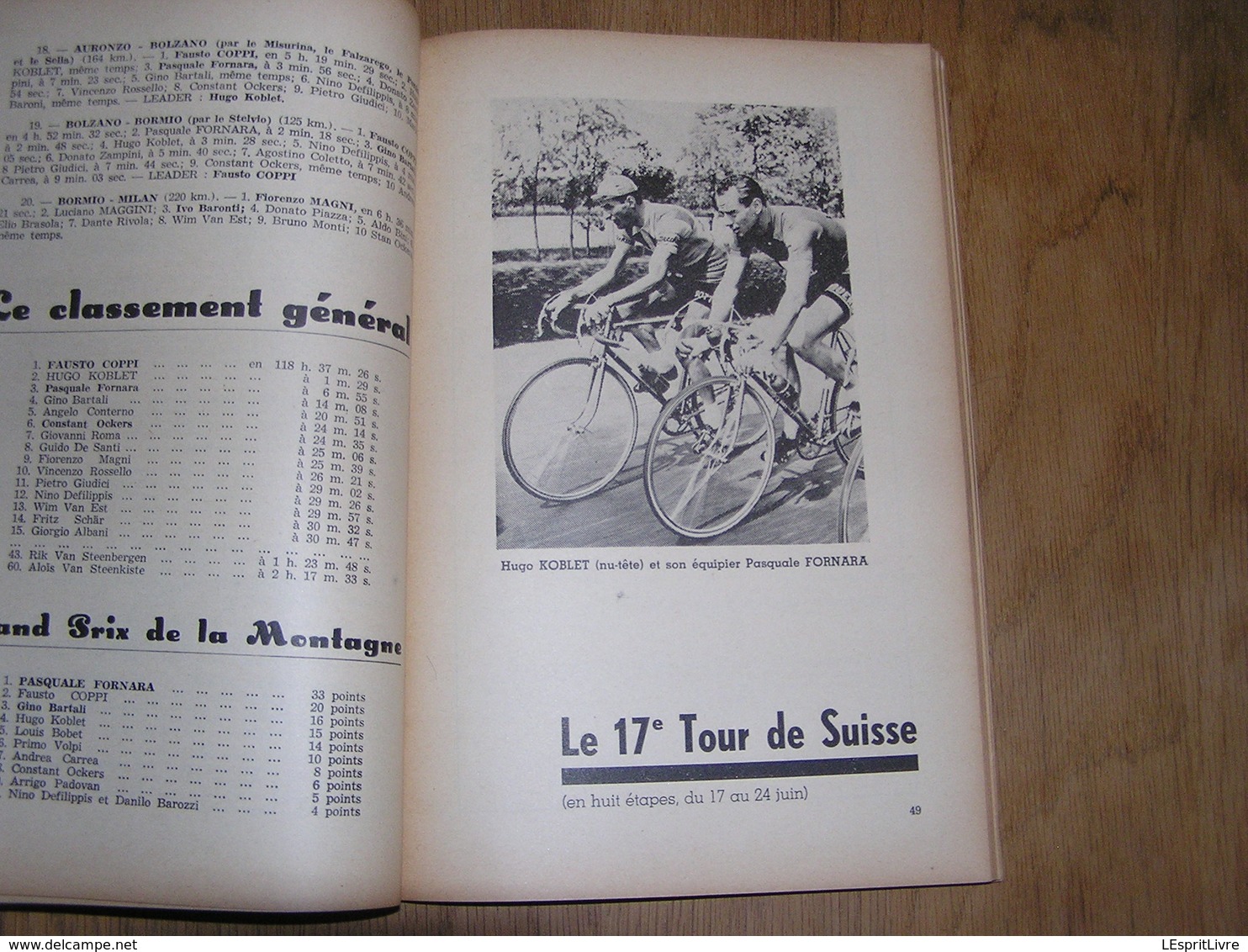 LE CYCLISME 10 ème Supplément 1953 Beving Van Laethem Course Cycliste Résultat Coureur Tour France Italie Belgique Sachs