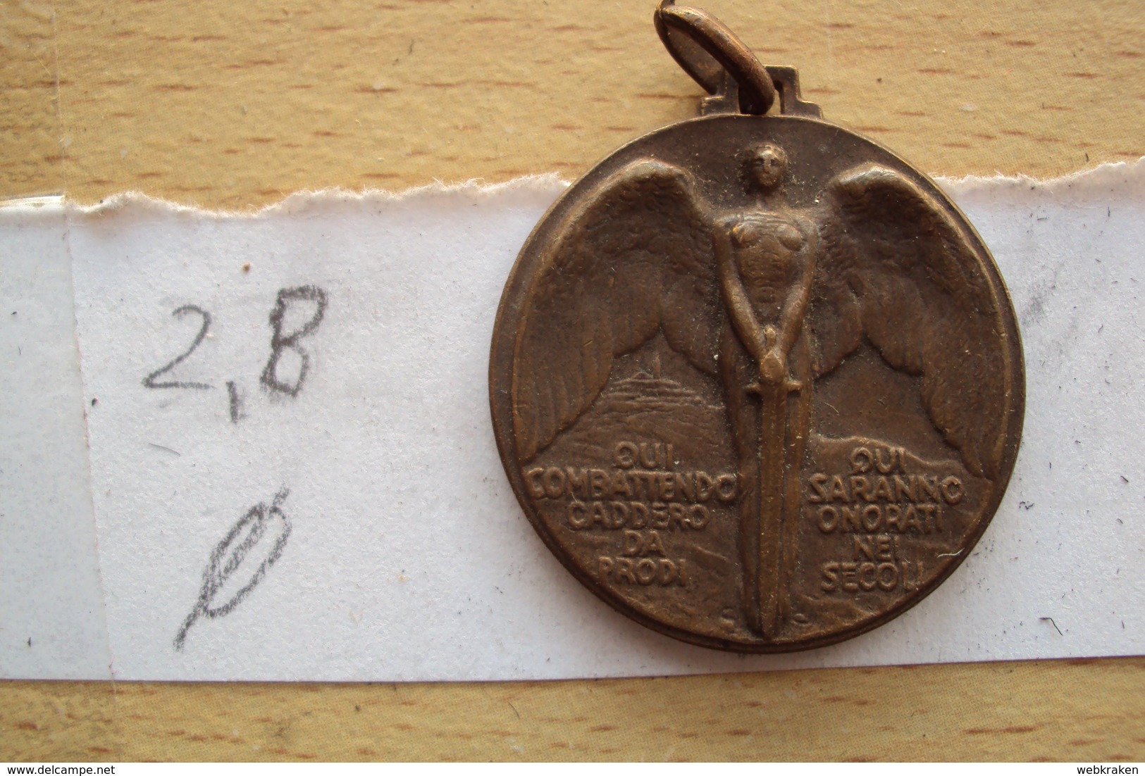 ITALIAN MEDAL MEDAGLIA COMMEMORATIVA DEL SACRARIO DI CAPORETTO SLOVENIA 1915 1918 DIAMETRO CM. 2,8 - 1914-18