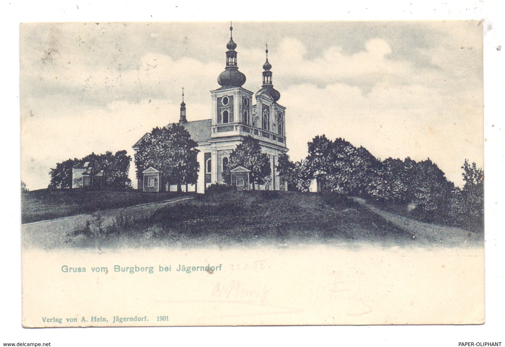 BÖHMEN & MÄHREN - JÄGERNDORF / KRNOV, Gruss Vom Burgberg Bei Jägerndorf, 1901 - Böhmen Und Mähren