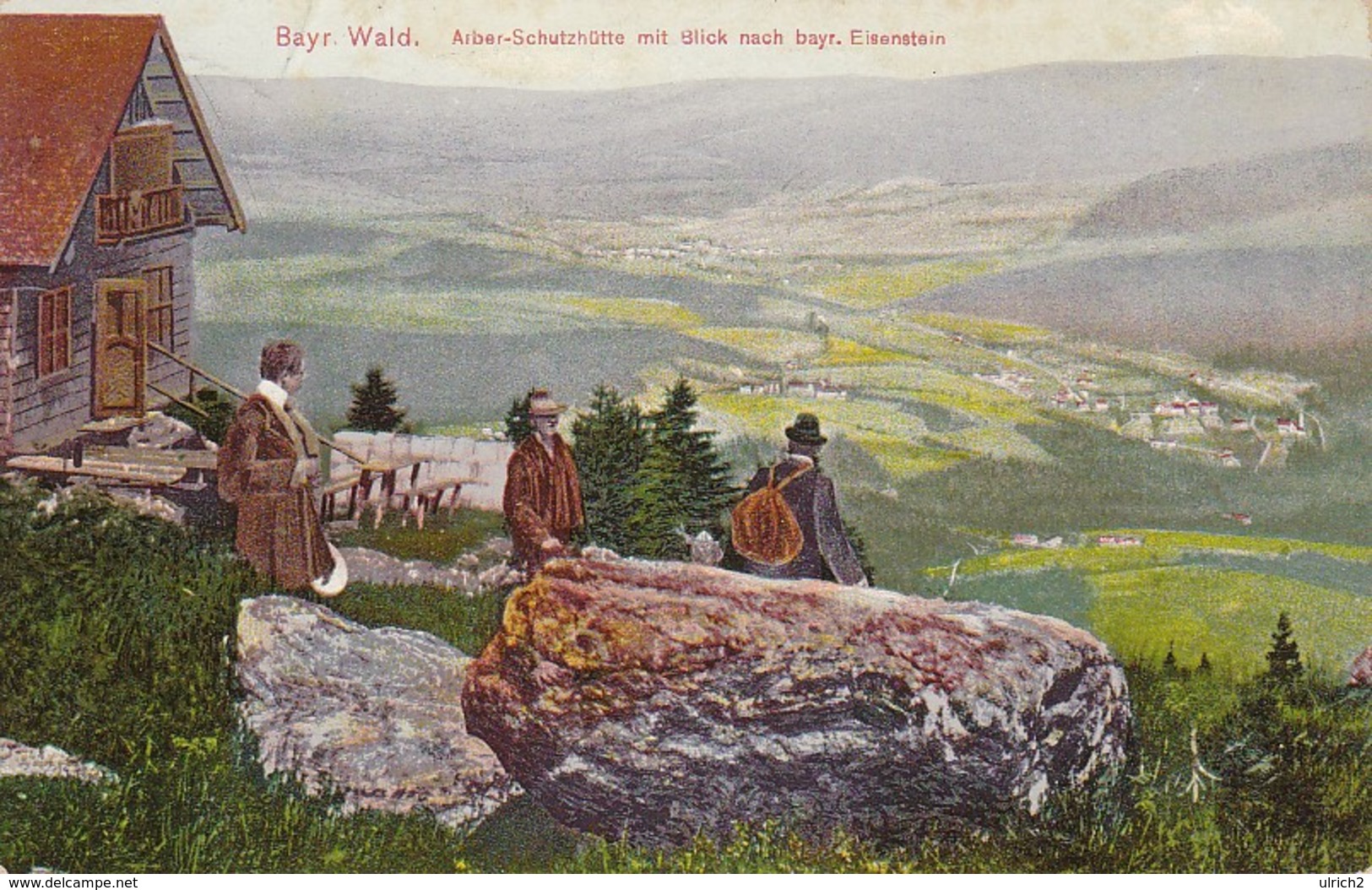 AK Bayr. Wald - Arber-Schutzhütte Mit Blick Nach Bayr. Eisenstein - 1912 (39761) - Regen