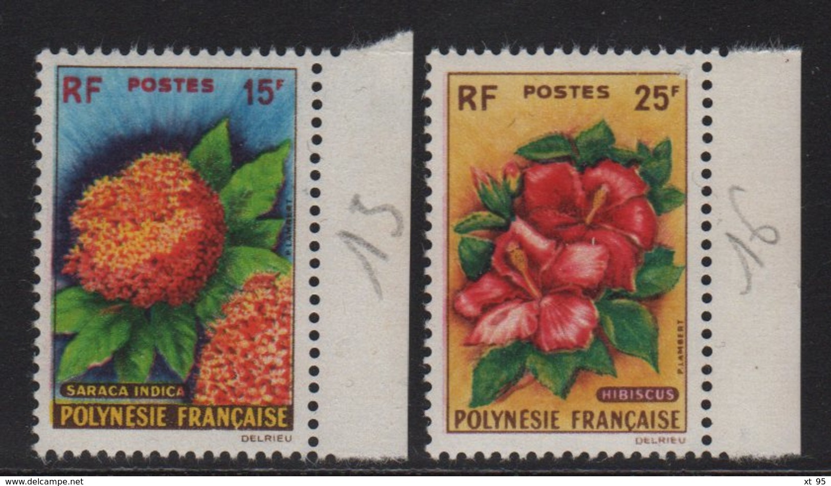 Polynesie - N°15 + N°16 - ** Neufs Sans Charniere - Fleurs - Cote 45€ - Unused Stamps