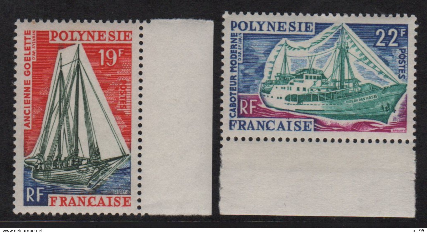 Polynesie - N°40 + N°41 - ** Neufs Sans Charniere - Bateaux - Cote 16.20€ - Unused Stamps