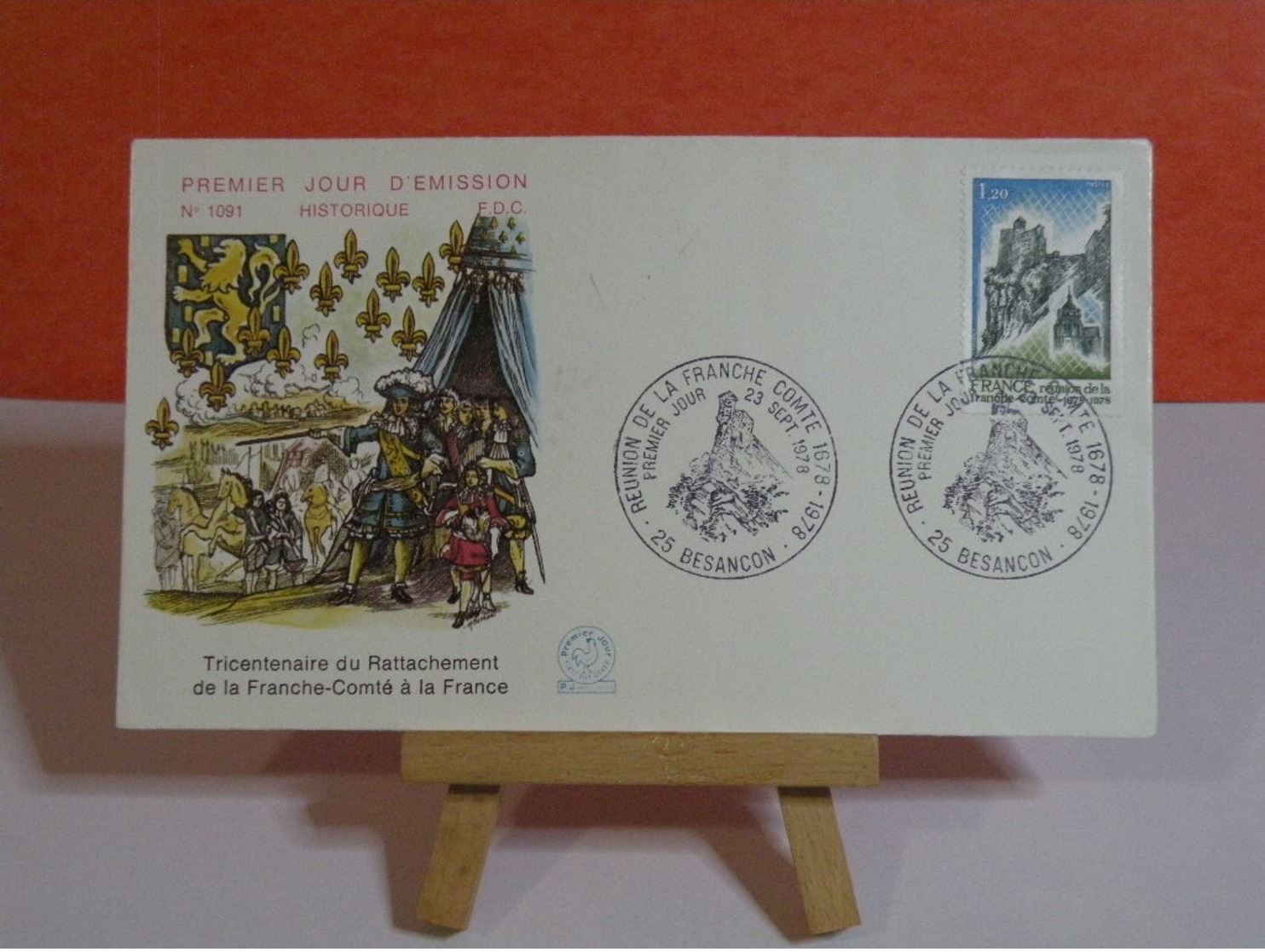 Rattachement Franche Comté à La France - 25 Besançon - 23.9.1978 FDC 1er Jour N°1091 - Coté 1,50€ - 1970-1979