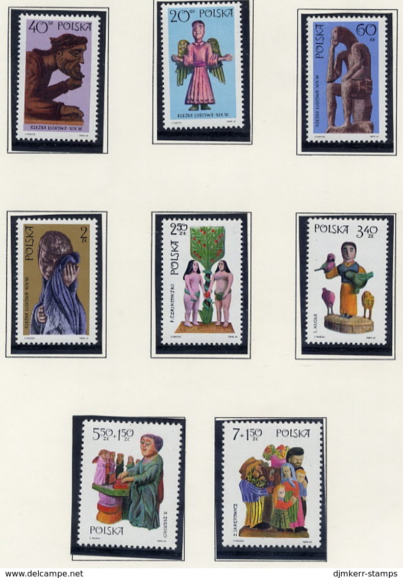 POLAND 1969 Folk Sculptures MNH / **.  Michel 1971-78 - Unused Stamps