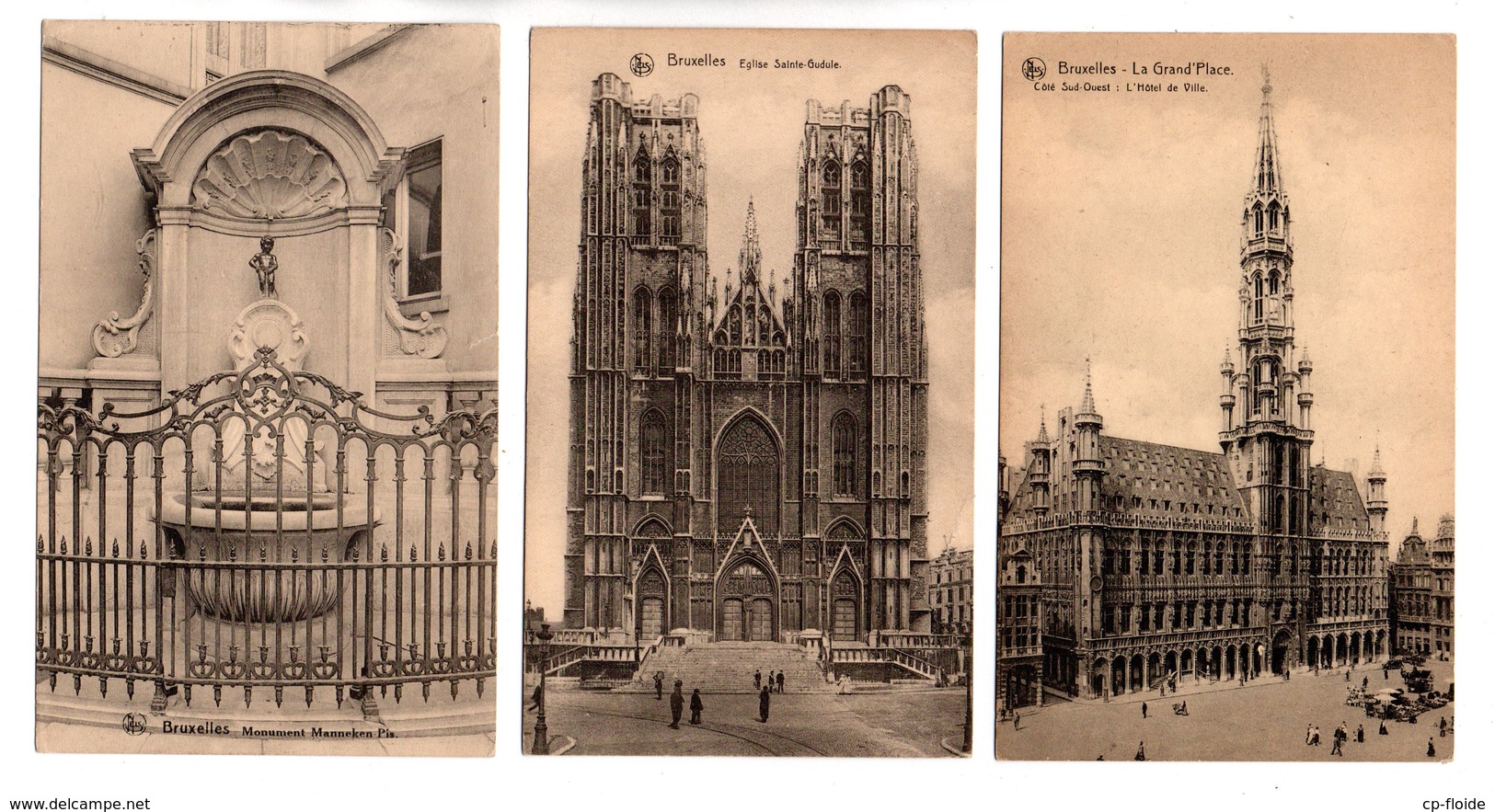 BELGIQUE . BELGIË . BRUXELLES . 3 CARTES POSTALES - Réf. N°20469 - - Sets And Collections