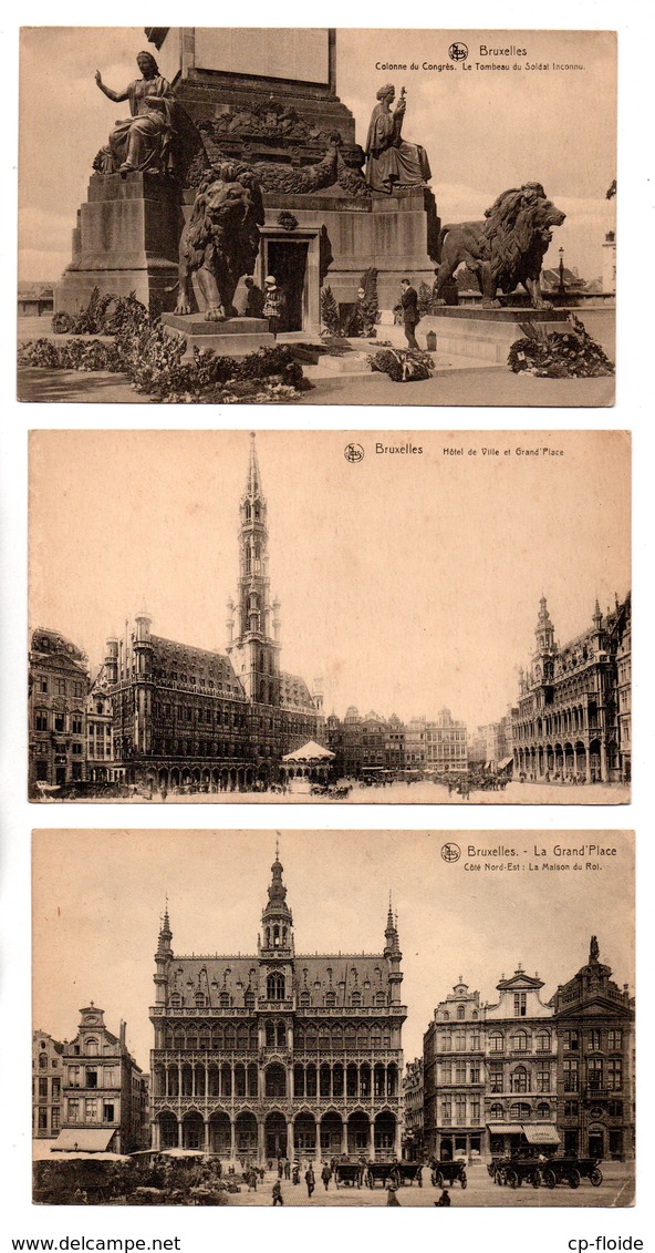 BELGIQUE . BELGIË . BRUXELLES . 3 CARTES POSTALES - Réf. N°20470 - - Sets And Collections