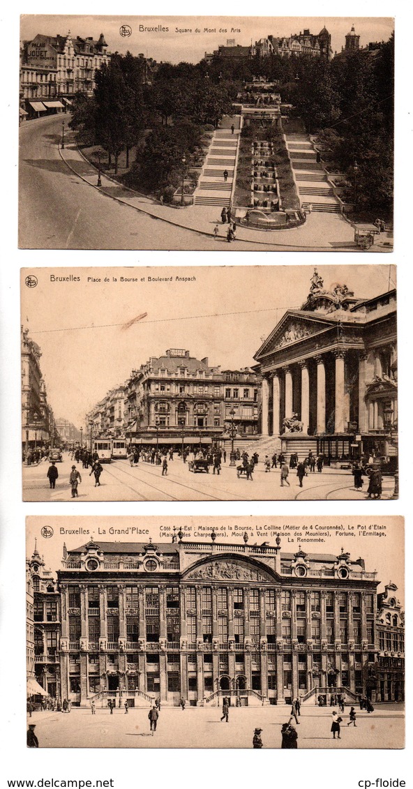 BELGIQUE . BELGIË . BRUXELLES . 3 CARTES POSTALES - Réf. N°20471 - - Lots, Séries, Collections